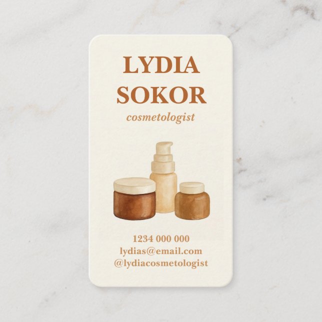 Elegante Minimalistische Visitenkarte des Kosmetol (Vorderseite)