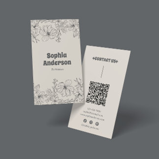 Elegante Minimalistische Visitenkarte | QR-Code