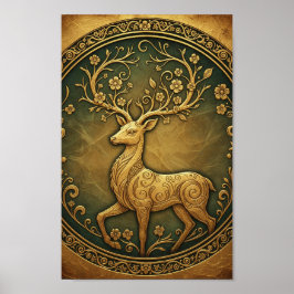 Elegante minimalistische Waldhirsch-Fine-Art Poster