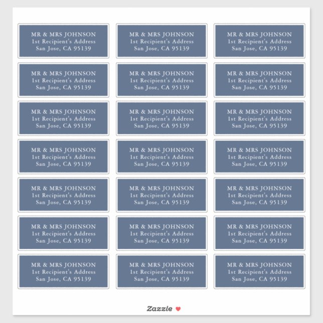Elegante Minimalistische Wedding Guest Address Lab Aufkleber (Blatt)