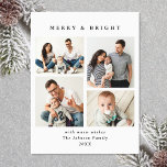 Elegante Minimalistische Weihnachten 4 FOTO Magnet<br><div class="desc">Frohe Weihnachten FOTO Urlaub Magnetkarte.</div>