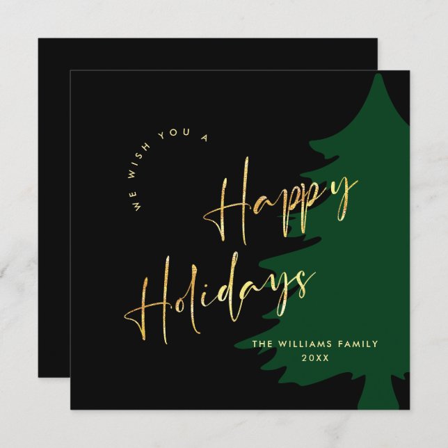 Elegante Minimalistische Weihnachten Moderne Gruß (Vorne/Hinten)