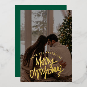 Elegante minimalistische Weihnachten Modernes Fa Folien Feiertagskarte