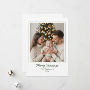 Elegante minimalistische Weihnachtsfamilienfotos Feiertagskarte