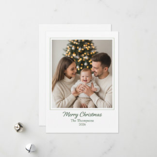 Elegante minimalistische Weihnachtsfamilienfotos Feiertagskarte