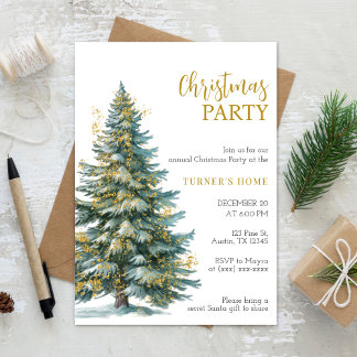 Elegante minimalistische Weihnachtsfeier-Einladung Feiertagskarte