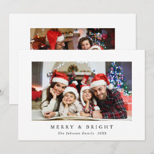 Elegante minimalistische Weihnachtsgruß-Foto Feiertagskarte