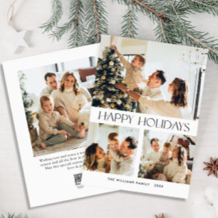 Elegante Minimalistische Weihnachtsgrüße 4 Foto Feiertagskarte