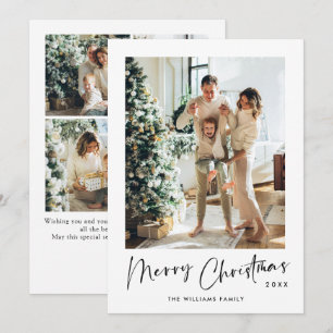 Elegante Minimalistische Weihnachtsgrüße 5 Foto Feiertagskarte