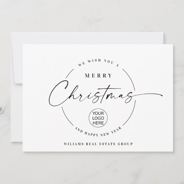 Elegante Minimalistische Weihnachtsgrüße Feiertagskarte (Vorderseite)