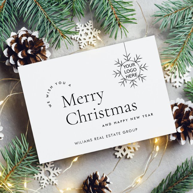 Elegante Minimalistische Weihnachtsgrüße Feiertagskarte (Von Creator hochgeladen)