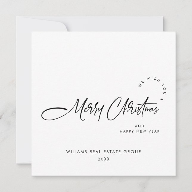 Elegante Minimalistische Weihnachtsgrüße Feiertagskarte (Vorderseite)