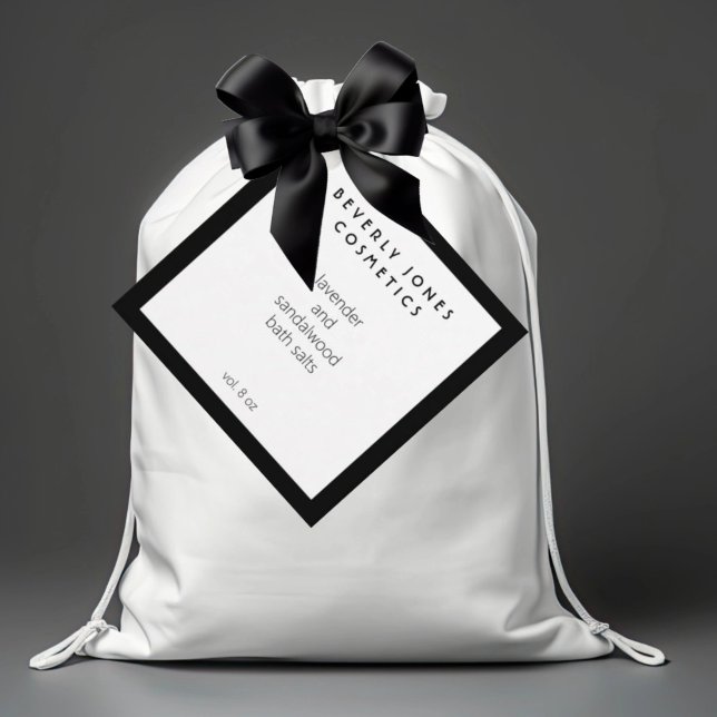 Elegante Minimalistische, weiße und schwarze Produ Geschenkanhänger (Von Creator hochgeladen)