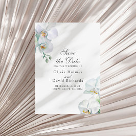 Elegante Minimalistische White Orhids Save the Dat Save The Date