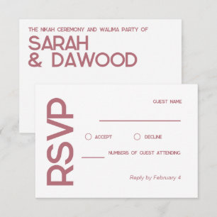 Elegante Minimalistische White Rose Gold UAWG RSVP Karte