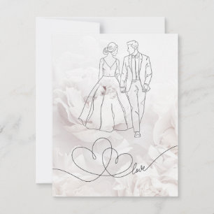Elegante Minimalistische White Wedding Card