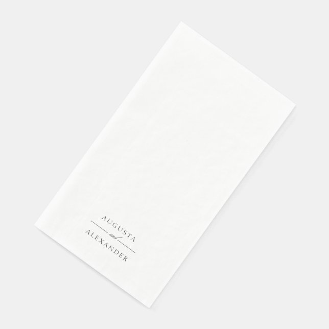 Elegante Minimalistische White Wedding Serviette (Ecke)