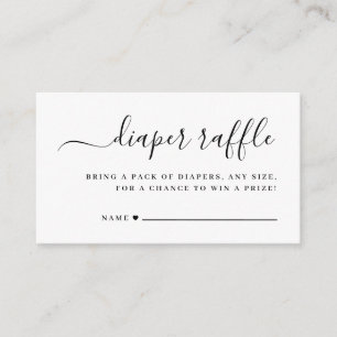 Elegante Minimalistische Windel-Raffle Begleitkarte