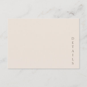 Elegante minimalistische Wüsten-Sand-Hochzeit Begleitkarte
