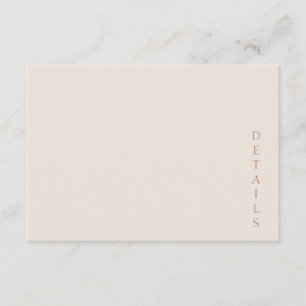 Elegante minimalistische Wüsten-Sand-Kupfer-Hochze Begleitkarte