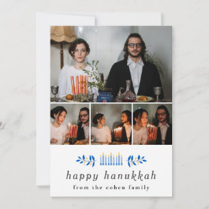 Elegante minimalistisches Frohes Chanukka-Familien Feiertagskarte