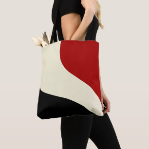 Elegante Minimalwelle in Rot, Schwarz und Cream
