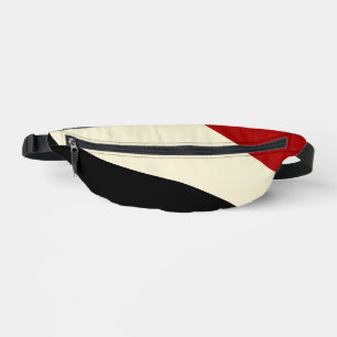 Elegante Minimalwelle in Rot, Schwarz und Cream Bauchtasche