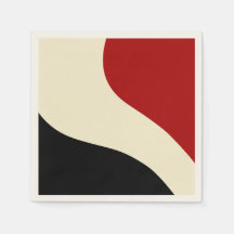 Elegante Minimalwelle in Rot, Schwarz und Cream