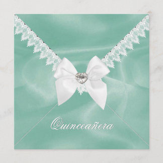 Elegante Mint Green Quinceñera Geburtstagspartei Einladung