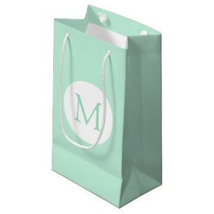 Elegante, mint grüne Farbe Weiß Mit Monogramm mode Kleine Geschenktüte
