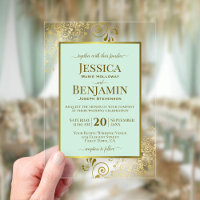 Elegante mintgrüne und goldene stilvolle Text Hoch