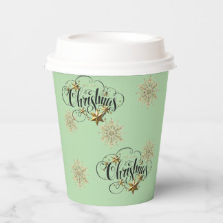 Elegante mintgrüne Weihnachtspapier-Kaffeetassen o Pappbecher