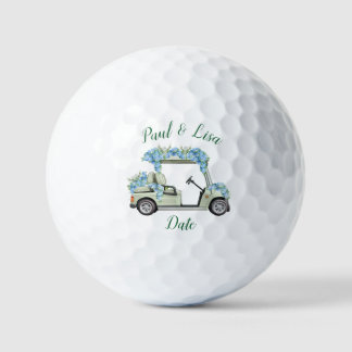 Elegante Minz-Gitter und blaue Hortensien-Golfmark Golfball