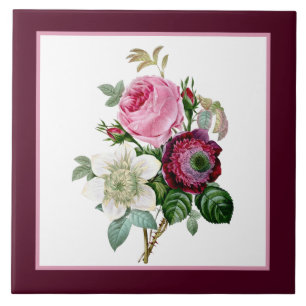 Elegante Mischung aus Vintager Blume Fliese