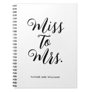 Elegante Miss-to-Mrs-Chic-Moderne Hochzeitsplaneri Notizblock