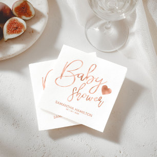 Elegante, mit Buchstaben versehene, rose-goldene F Serviette