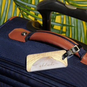 Elegante Mit Monogramm goldgegossene Metallic Gepäckanhänger