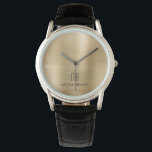 Elegante Mit Monogramm goldgegossene Metalluhr Armbanduhr<br><div class="desc">Personalisierte elegante Mit Monogramm goldfarbene Metallic Watch.</div>