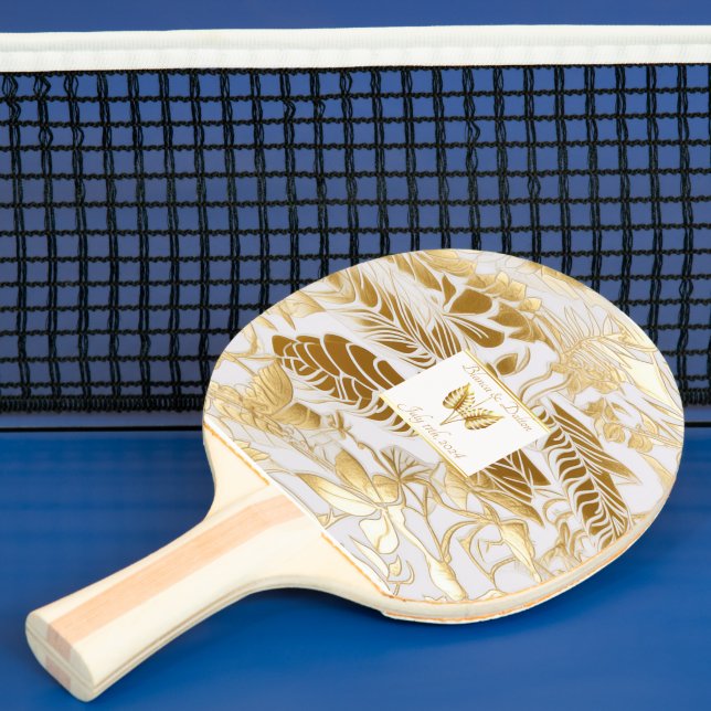 Elegante Mit Monogramm Goldmedaille Monstera Tischtennis Schläger (InSitu)