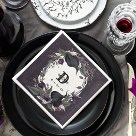 Elegante Mit Monogramm gotische Hochzeit Serviette