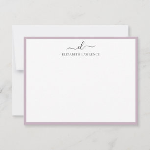 Elegante Mit Monogramm handgeschriebene Skriptanme Mitteilungskarte