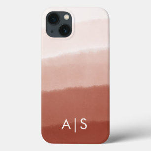 Elegante Mit Monogramm Initialen Kupfer Rust Ombre Case-Mate iPhone Hülle