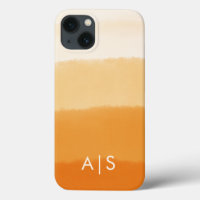 Elegante Mit Monogramm Initials Pumpkin Orange Omb