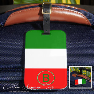 Elegante Mit Monogramm italienische Flagge Gepäckanhänger