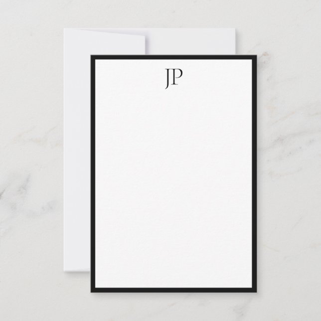 Elegante Mit Monogramm Kalligraphieskriptvorlage Mitteilungskarte (Vorderseite)