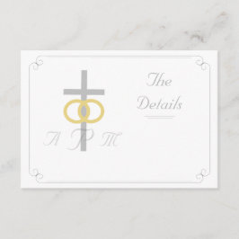 Elegante Mit Monogramm katholische Hochzeit Begleitkarte