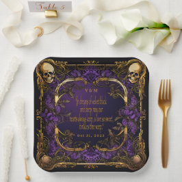 Elegante Mit Monogramm Liebe Zauber Gotische Hochz Pappteller