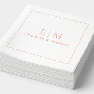 Elegante Mit Monogramm Minimal Wedding Rose Gold Servietten Mit Folie