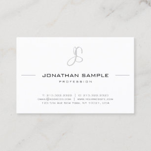 Elegante Mit Monogramm Moderne, einfach Beruflich Visitenkarte