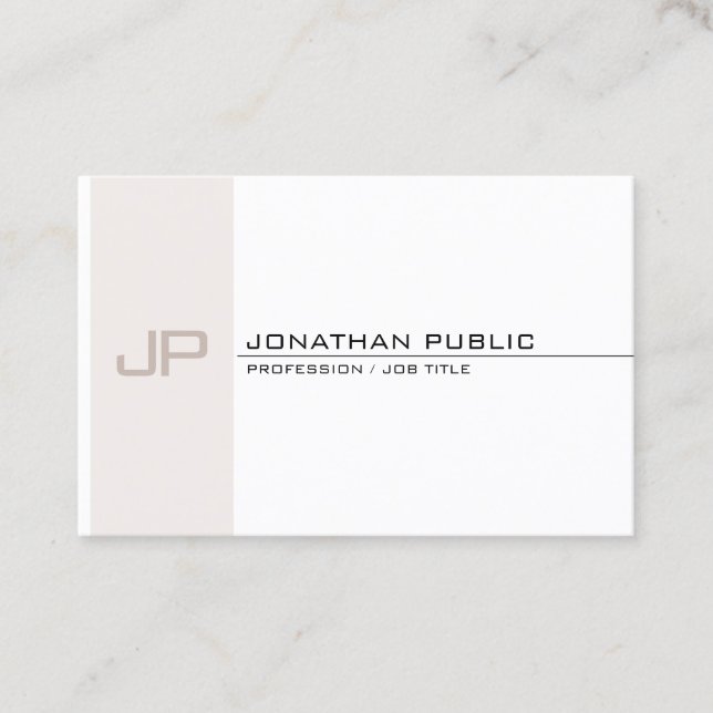 Elegante Mit Monogramm moderne, einfache Vorlage Visitenkarte (Vorderseite)